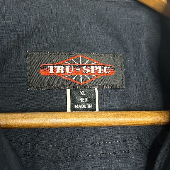 Tru-Spec Black Tactical Shirt Size XL Reg Long Sleeve Button Front - Picture 4 of 11